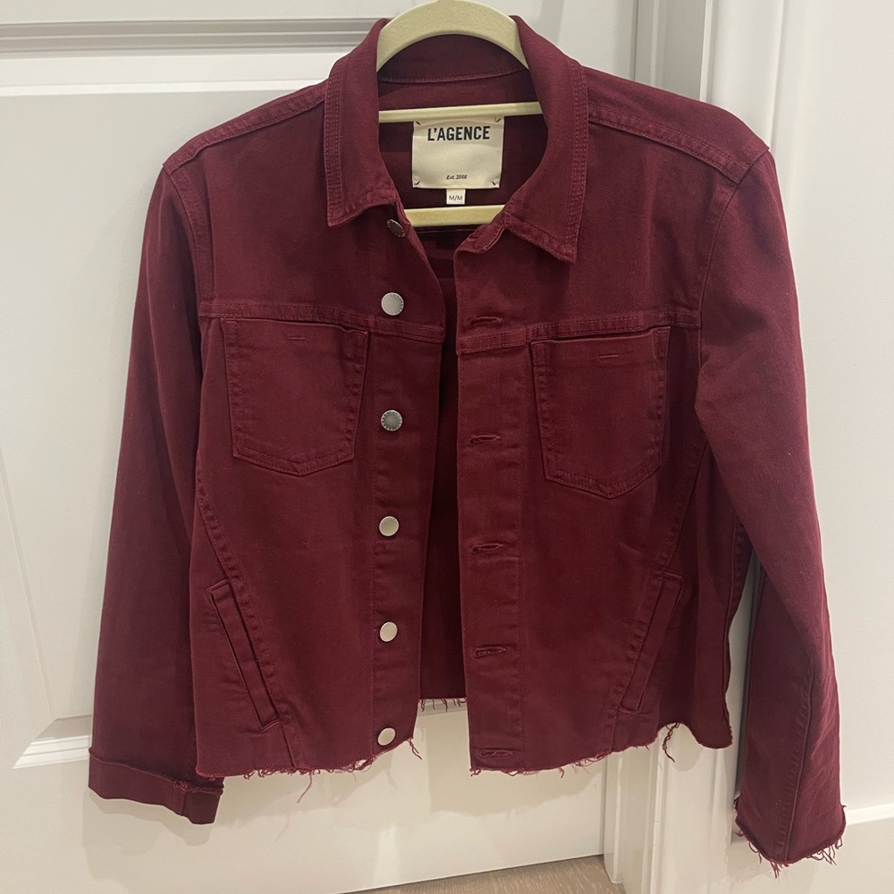 L’agence Burgundy Denim Jacket